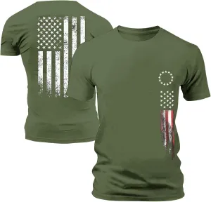 Men's American Flag Print T-Shirt Short Sleeve Muscle Workout Tee Shirt Patriotic Independence Day 4th of July Tops