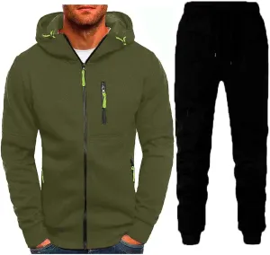 Mens' Autumn Winter Long Sleeve Zipper Hooded Sweatshirt Cardigan Tops Hoodies for Men with Zip Pockets Lightweight
