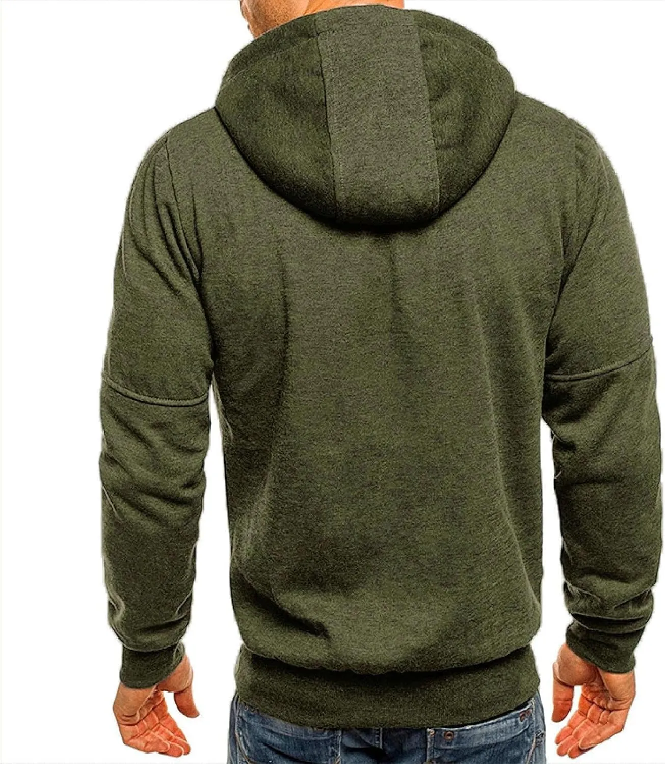 Mens' Autumn Winter Long Sleeve Zipper Hooded Sweatshirt Cardigan Tops Hoodies for Men with Zip Pockets Lightweight