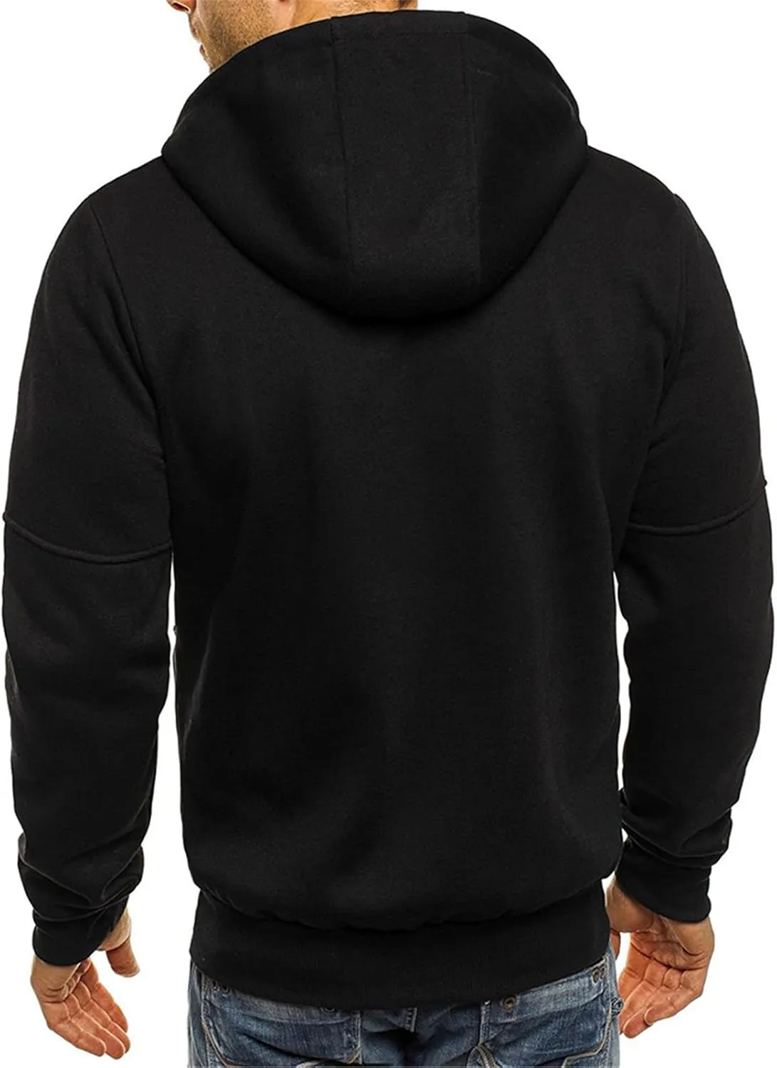 Mens' Autumn Winter Long Sleeve Zipper Hooded Sweatshirt Cardigan Tops Hoodies for Men with Zip Pockets Lightweight
