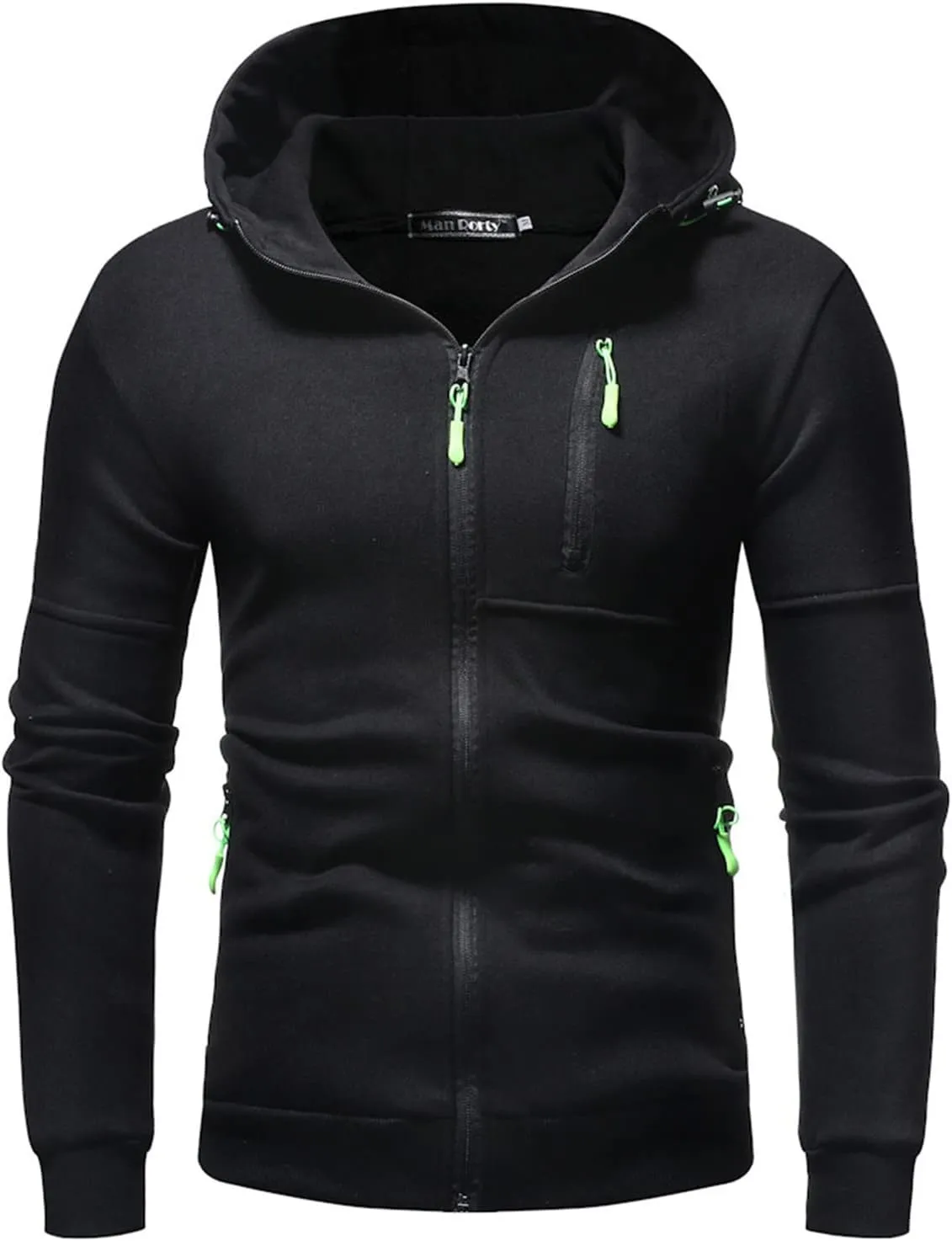 Mens' Autumn Winter Long Sleeve Zipper Hooded Sweatshirt Cardigan Tops Hoodies for Men with Zip Pockets Lightweight
