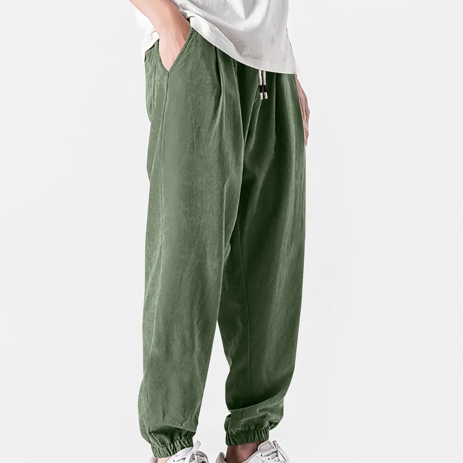 Mens Baggy Sweatpants Casual Relaxed Fit Baggy Pants Elastic Waist Drawstring Big and Tall Joggers Cargo Hiking Pants