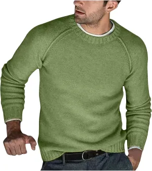 Men's Basic Lightweight Knitted Sweaters Cotton Soft Crewneck Fall Winter Sweatshirts Long Sleeve Slim Fit Pullovers
