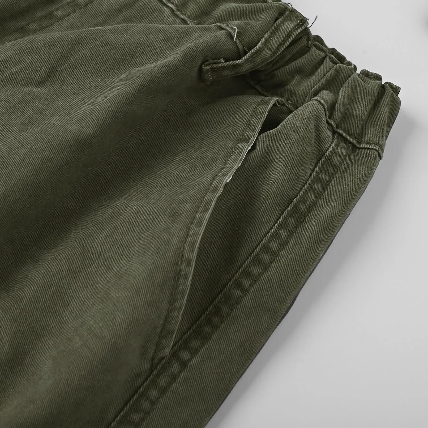 Men's Cargo Pants Y2k Fashion Multiple Pockets Plus Size Washed Workwear Full Length Trouser Comfy Cargo Sweatpant