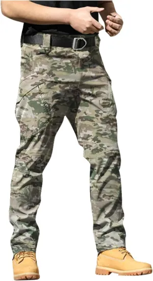 Mens Casual Cargo Pants Tactical Workout Sport Pants Multi-Pocket Straight Leg Trousers Running Joggers