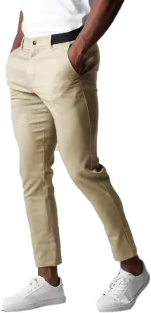 Men's Casual Stretch Pants Slim Fit Breathable Trouser Straight Legs Solid Color Pants Business Simple Comfy Trousers