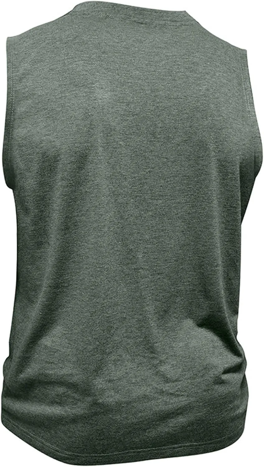 Men's Casual Workout Tank Top Muscle Fit Sleeveless Cut Off Henley T-Shirt Quick Drying Yoga Running Vest Tops