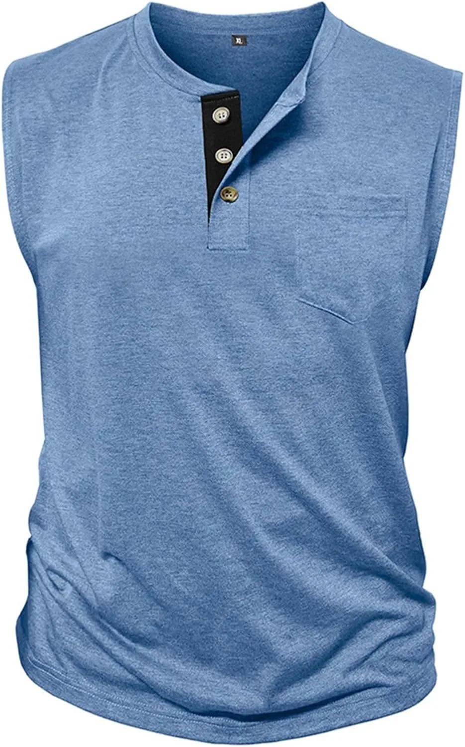Men's Cotton Linen Henley T-Shirts Long Sleeve Hippie Casual Summer Beach Tshirt Slim Fit Roll-up Button-Down Tops