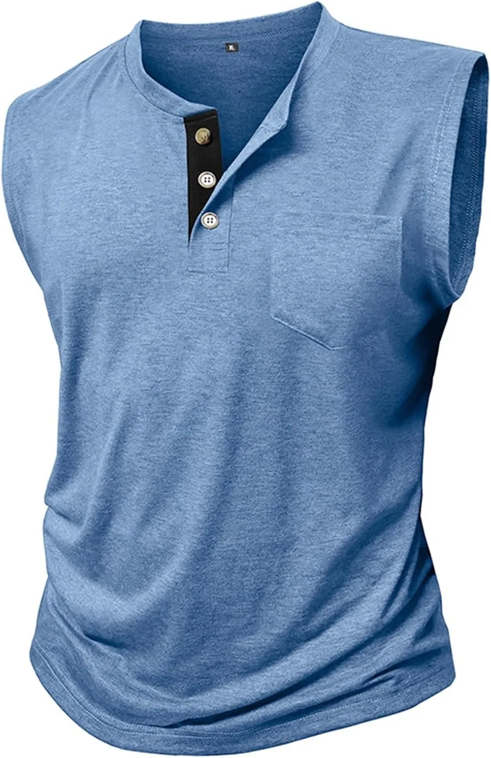 Men's Cotton Linen Henley T-Shirts Long Sleeve Hippie Casual Summer Beach Tshirt Slim Fit Roll-up Button-Down Tops