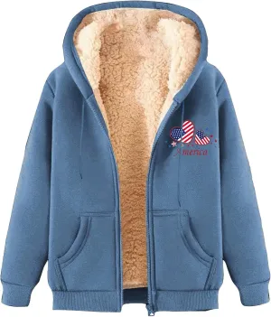 Mens Fleece Jacket Fuzzy Sherpa Lined Jacket Winter Warm Zip Up Hoodies Casual Heavyweight Hooded Coat Outerwear