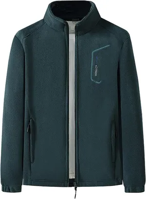 Men's Fleece Jackets Oversized Casual Winter Warm Full Zip Coats Outdoor Sports Hunting Jacket with Zipper Pockets