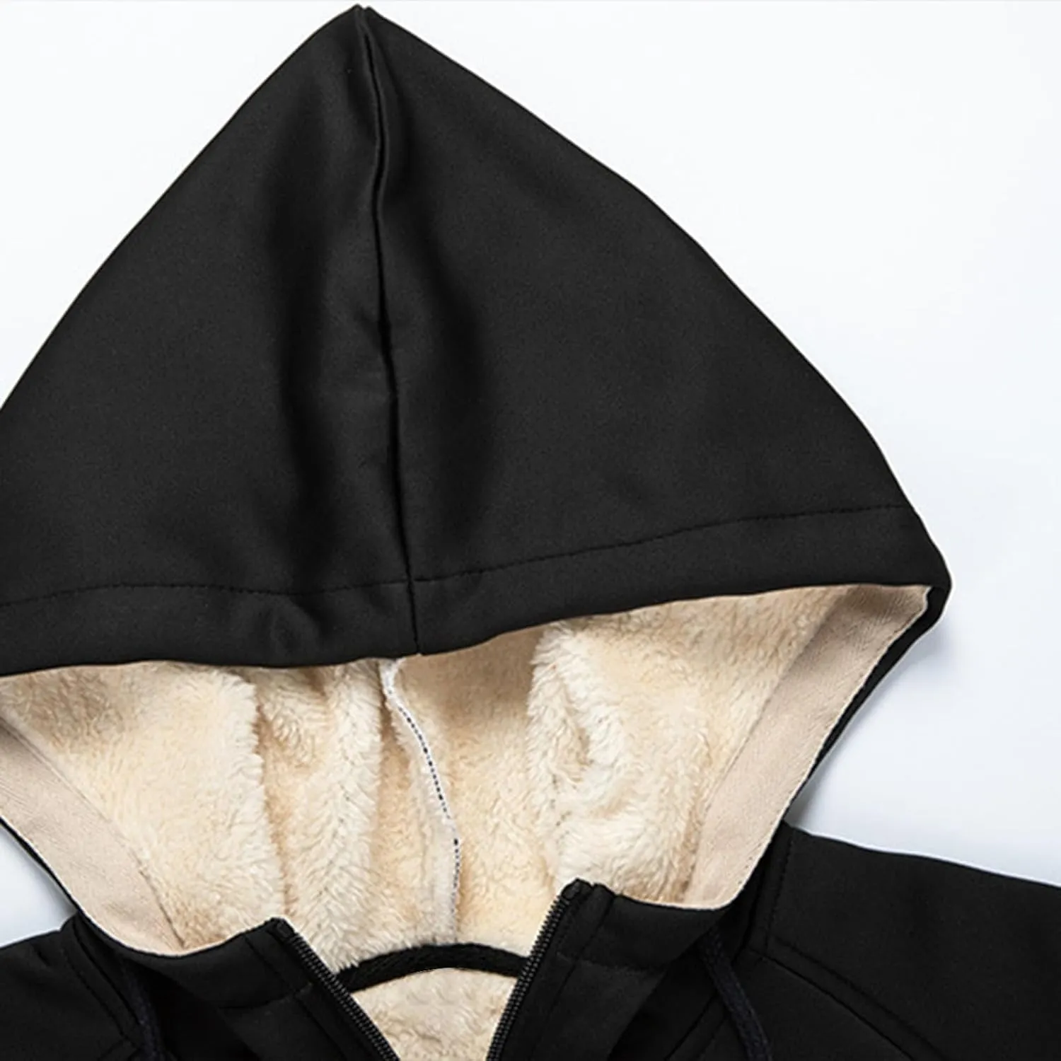 Men's Fleece Lined Hoodies Jackets Casual Long Sleeve Full Zipper Hooded Coats Color Block Warm Jacket Outfits