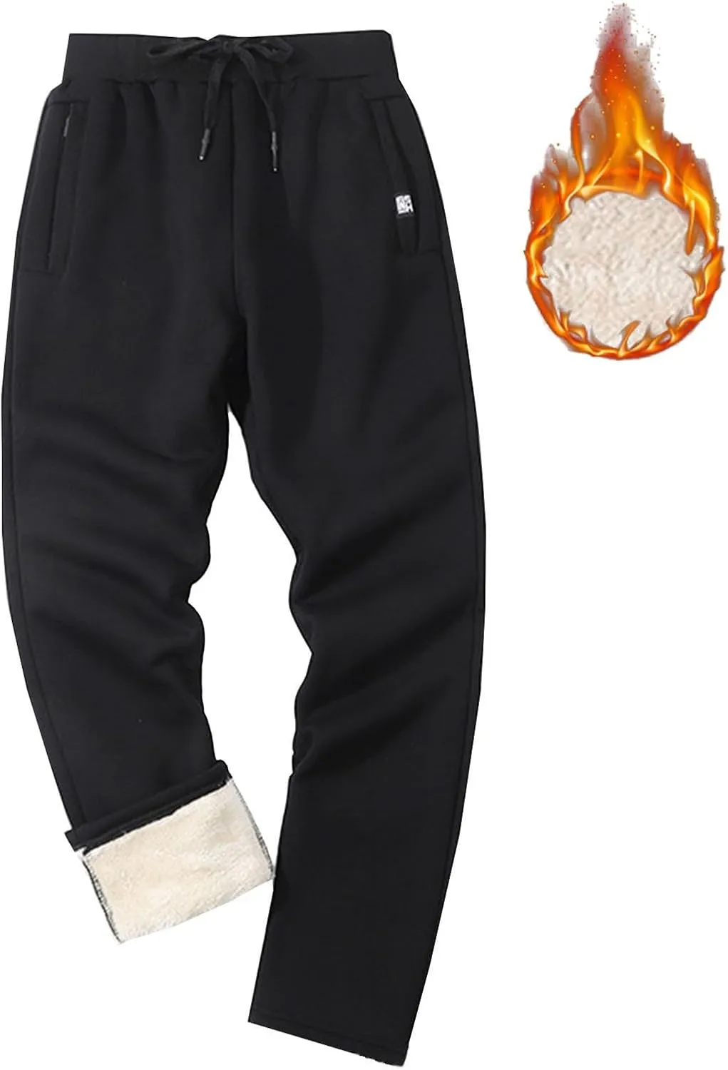 Men's Fleece Lined Pants Running Joggers Winter Athletic Workout Warm Sherpa Sweatpants for Active Gym Track Jogging