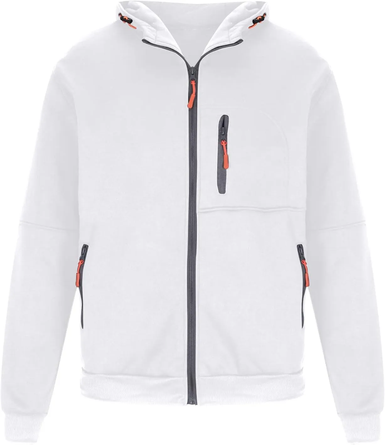 Mens Full Zip Up Hoodies Casual Heavyweight Fleece Pullover Hoodie Athletic Workout Hooded Sweatshirt with Zip Pocket