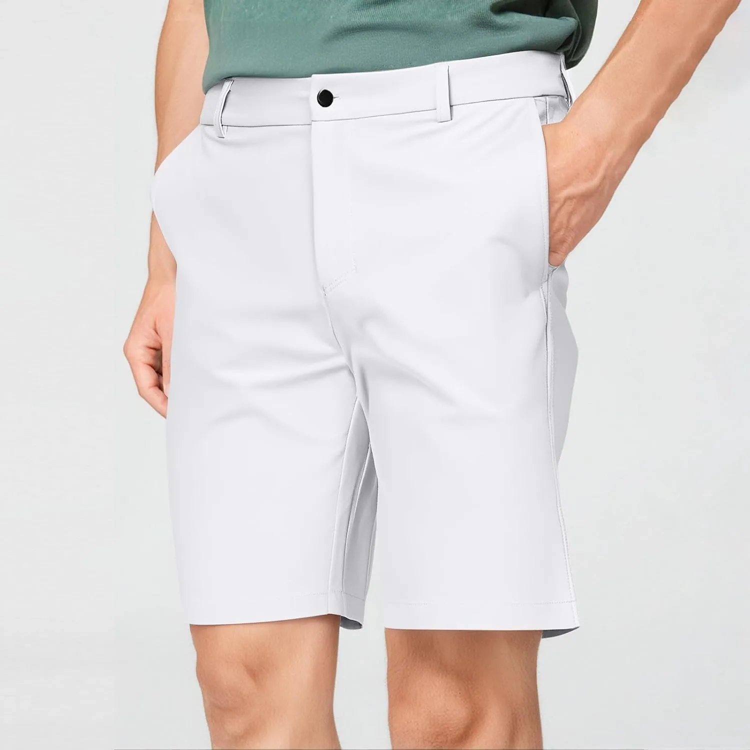 Mens Golf Shorts Classic Fit Flat Front Stretch Lightweight Joggers Work Quick Dry Hiking Travel Pant with Pockets