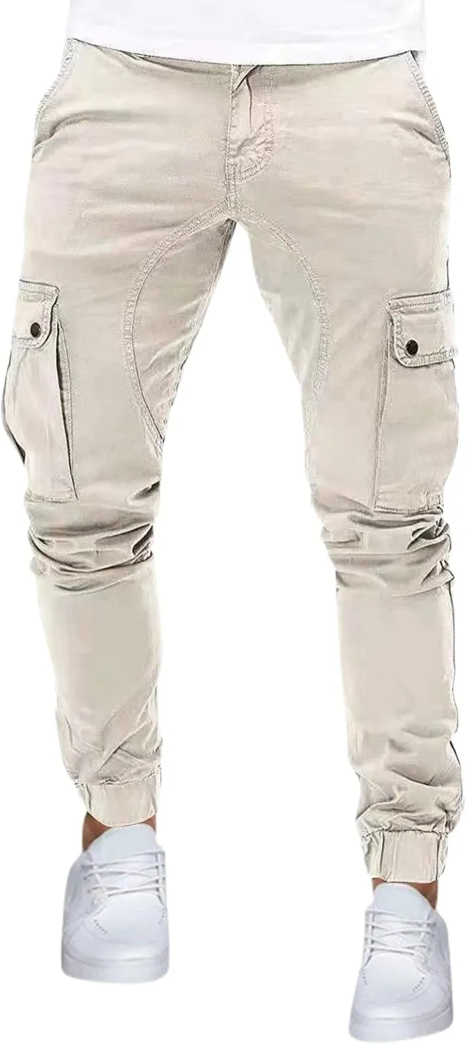 Mens Hiking Tactical Cargo Pants Outdoor Athletic Lightweight Army Work Outdoor Training Trousers with Pockets