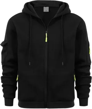 Mens Hoodies Mens Zip Up Hoodie Midweight Loose Casual Full Zip Sweatshirts Fashion Long Sleeve Jackets With Pocket