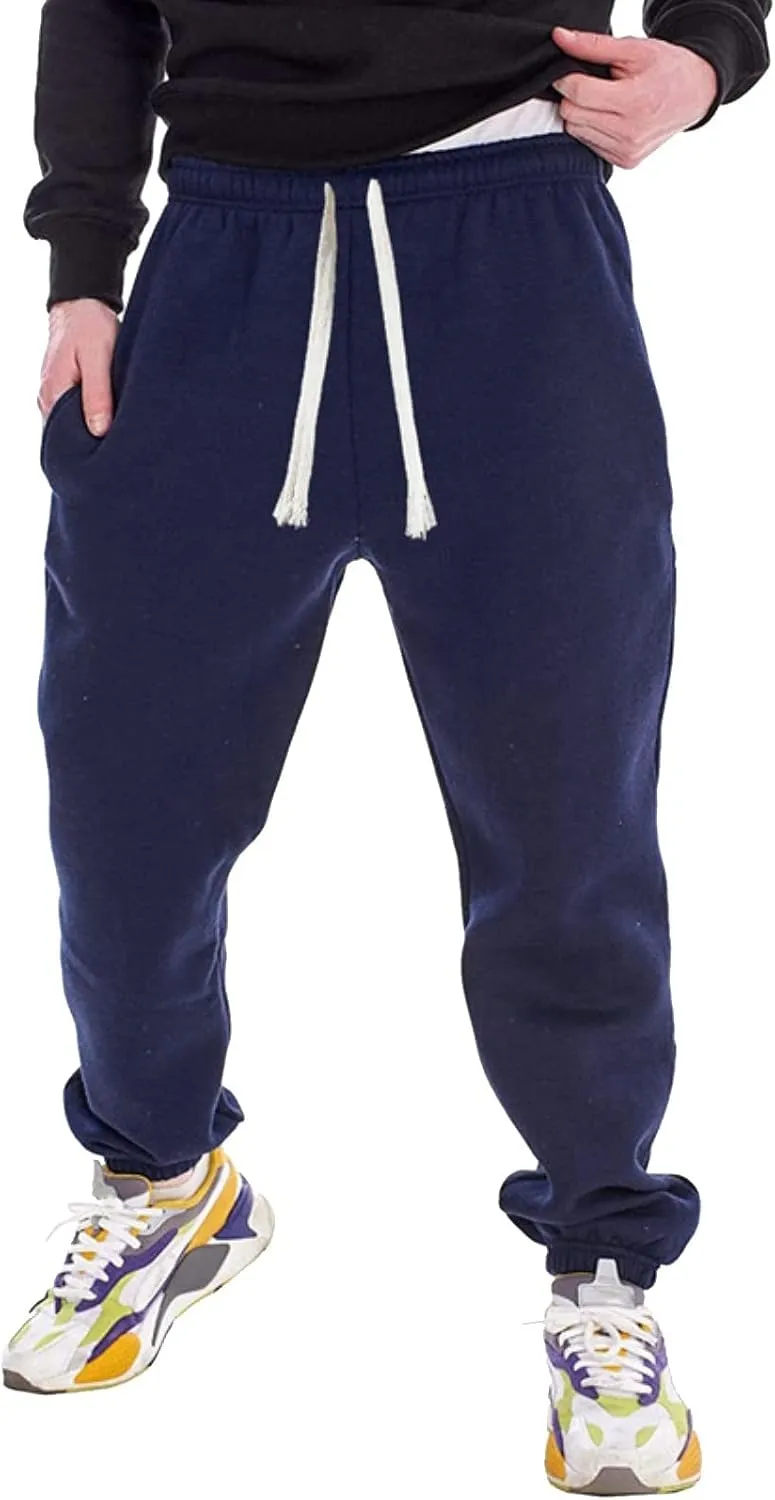 Men's Joggers Sweatpants Mens Heavyweight Cargo Sweatpants Stretch Elastic Waist Jogger Sport Pants Drawstring Sports