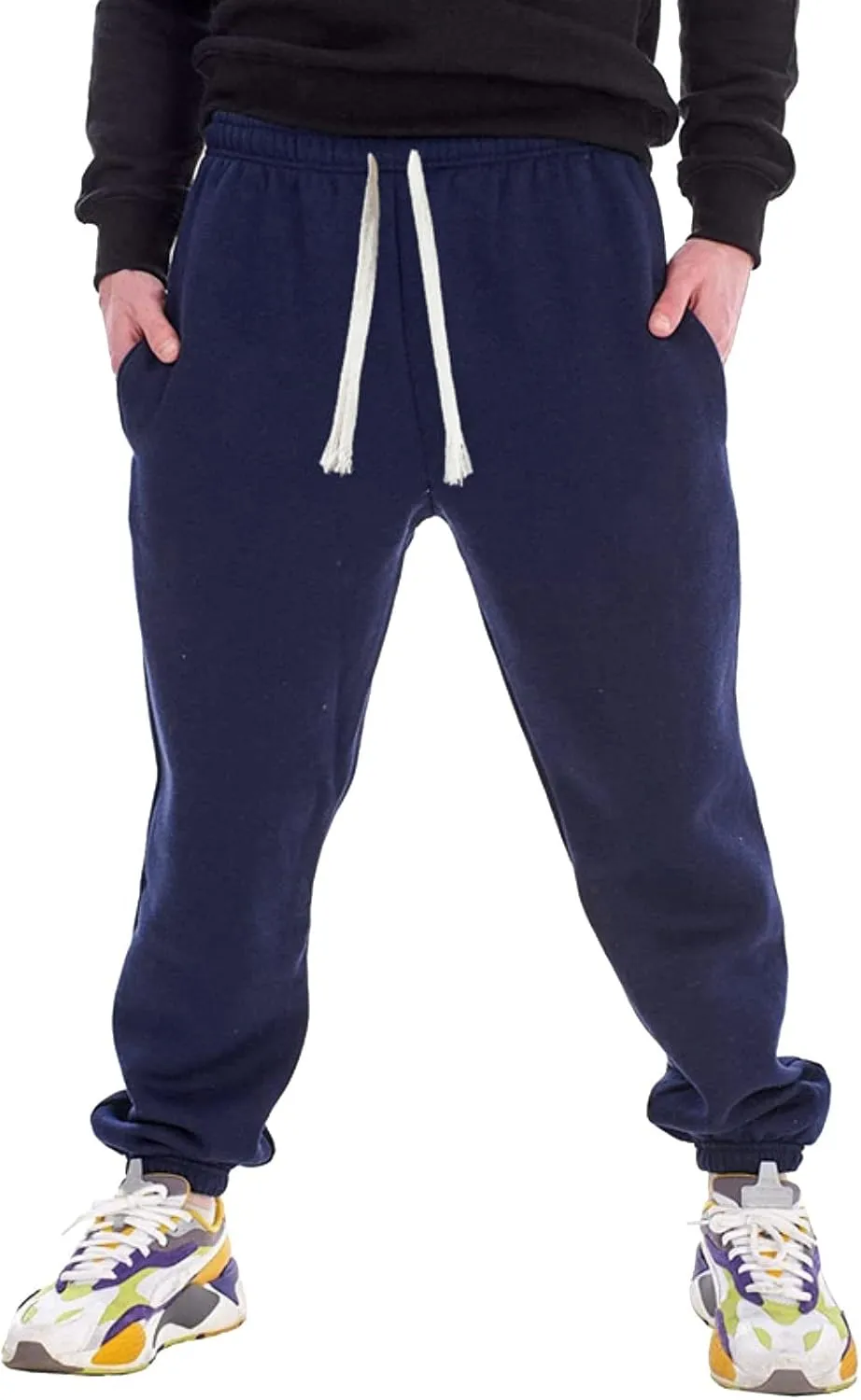 Men's Joggers Sweatpants Mens Heavyweight Cargo Sweatpants Stretch Elastic Waist Jogger Sport Pants Drawstring Sports