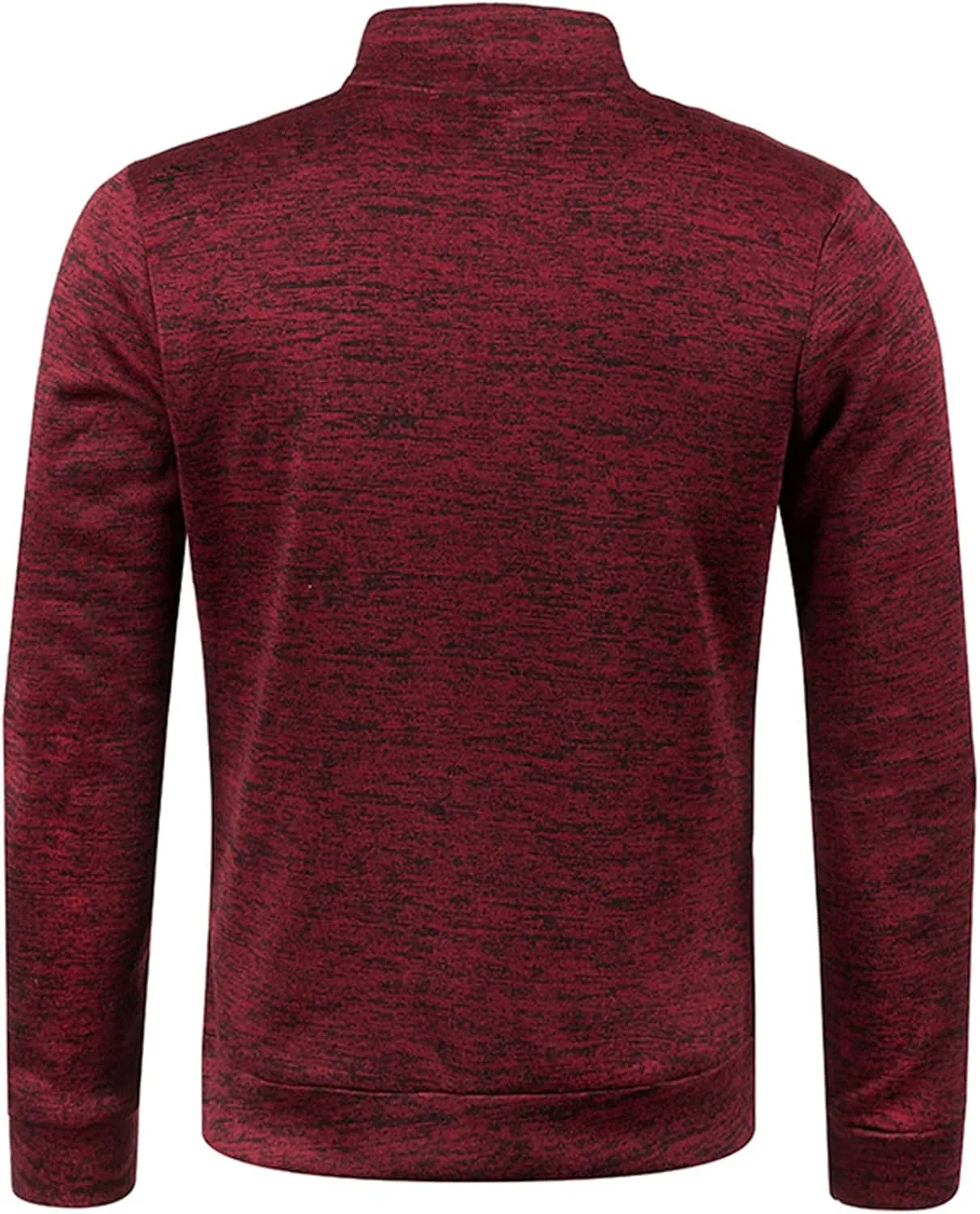 Mens Mock Neck Full Zip Sweatshirts Plus Lightweight Fleece Jackets with Stand Collar & Zipper Pockets