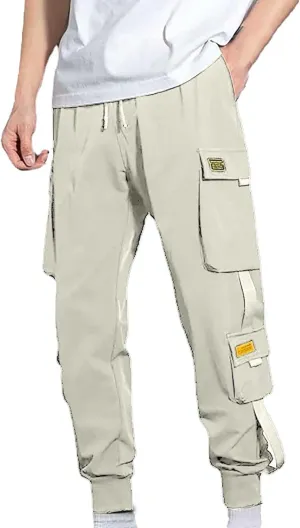 Men's Pants Cargo Work Lightweight Cargo Sweatpants Stretch Waistband Workout Joggers Outdoor Athletic Hiking Pants