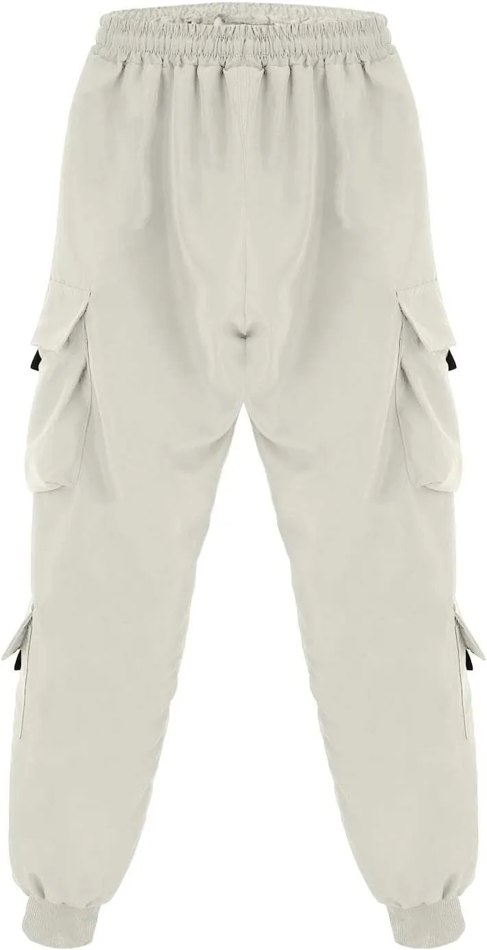 Men's Pants Cargo Work Lightweight Cargo Sweatpants Stretch Waistband Workout Joggers Outdoor Athletic Hiking Pants
