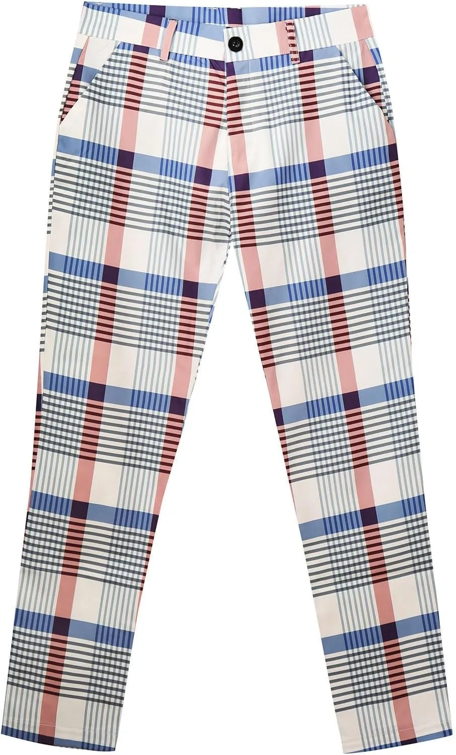 Mens Plaid Pants Skinny Dress Pants Slim Fit Business Slacks Casual Work Pants Comfy Suit Pants Comfy Golf Trousers