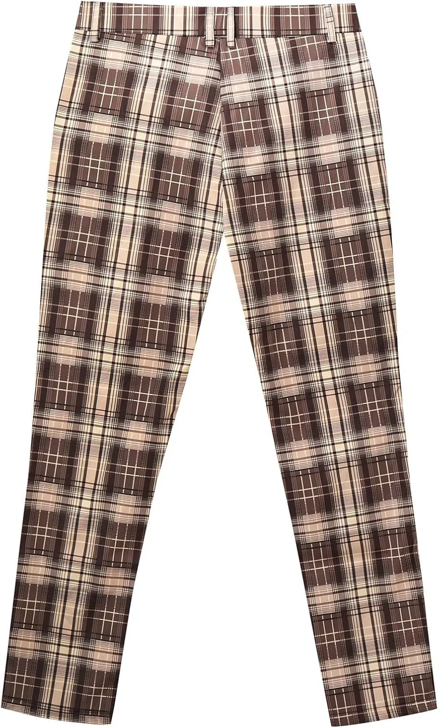 Mens Plaid Pants Skinny Dress Pants Slim Fit Business Slacks Casual Work Pants Comfy Suit Pants Comfy Golf Trousers