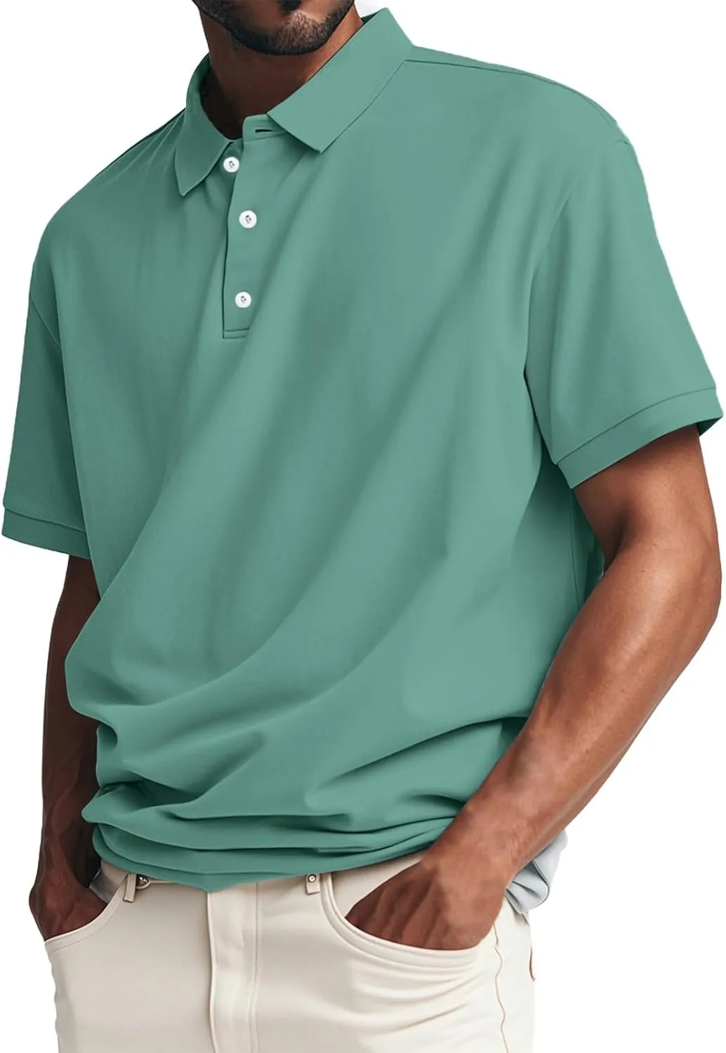 Men's Polo Shirts Loose Fit Short Sleeve Big and Tall Tshirts Classic Collared Golf Tennis Tees Muscle Work Tops