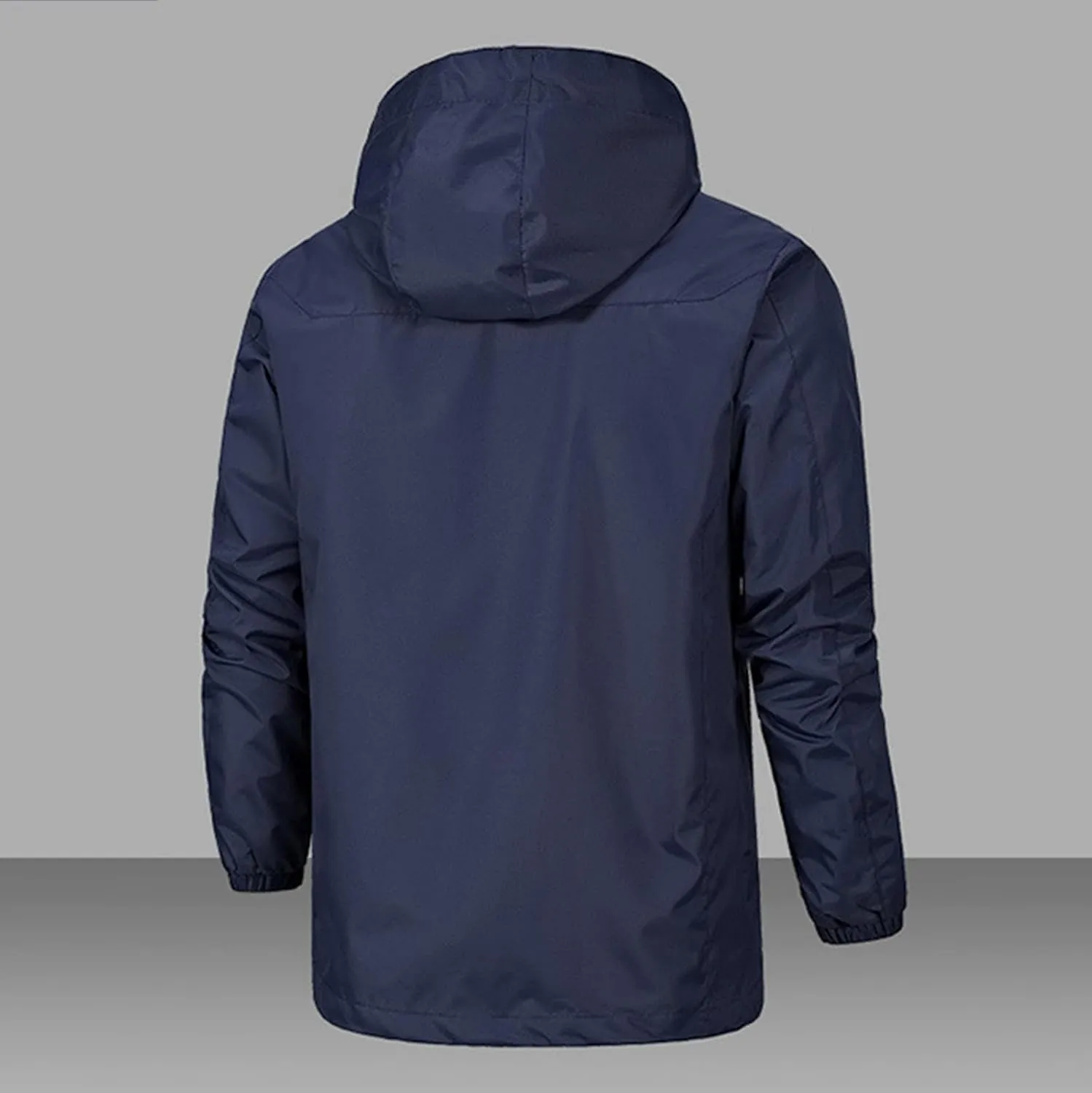 Men's Rain Jacket Soft Shell Waterproof Lightweight Packable Rain Shell Raincoat with Hood for Golf Hiking Travel