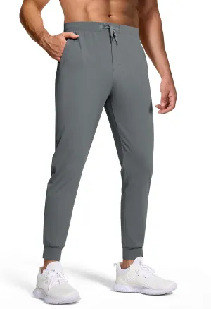 Mens Running Joggers Pants with 3 Pockets Slim Fit Stretch Drawstring Sweatpants for Athletic Traning Track Workout