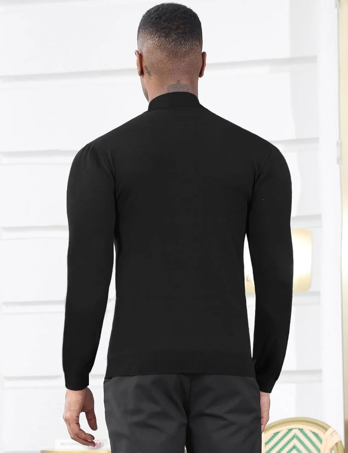 Men's Slim Fit Mock Turtleneck Pullover Sweater Casual Basic Knitted Thermal Sweaters