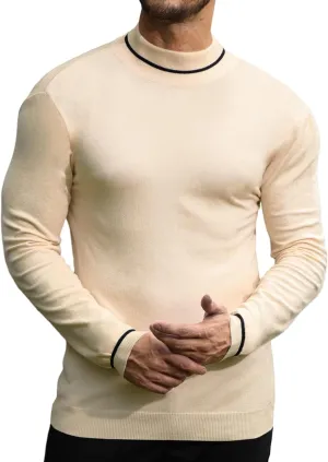 Men's Slim Fit Mock Turtleneck Pullover Sweater Casual Basic Knitted Thermal Sweaters