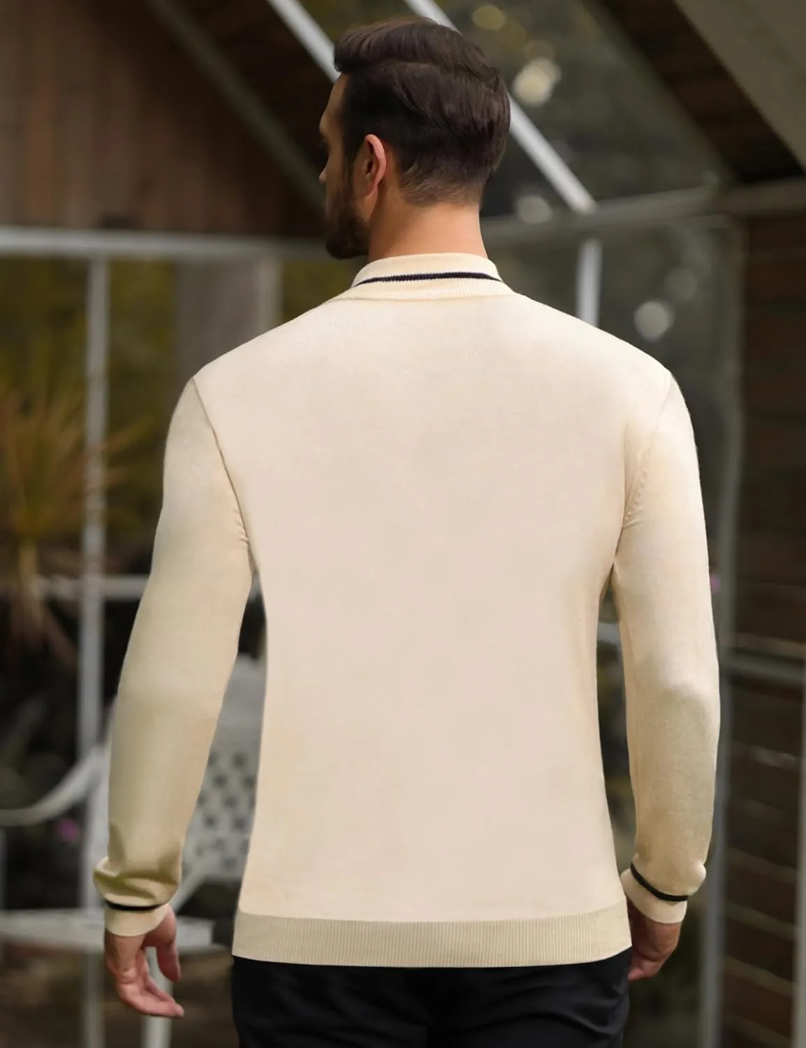 Men's Slim Fit Mock Turtleneck Pullover Sweater Casual Basic Knitted Thermal Sweaters