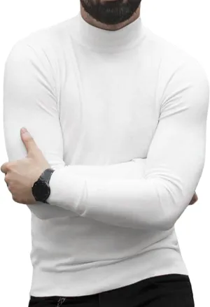 Men's Slim Fit Mock Turtleneck Pullover Sweater Casual Basic Knitted Thermal Sweaters