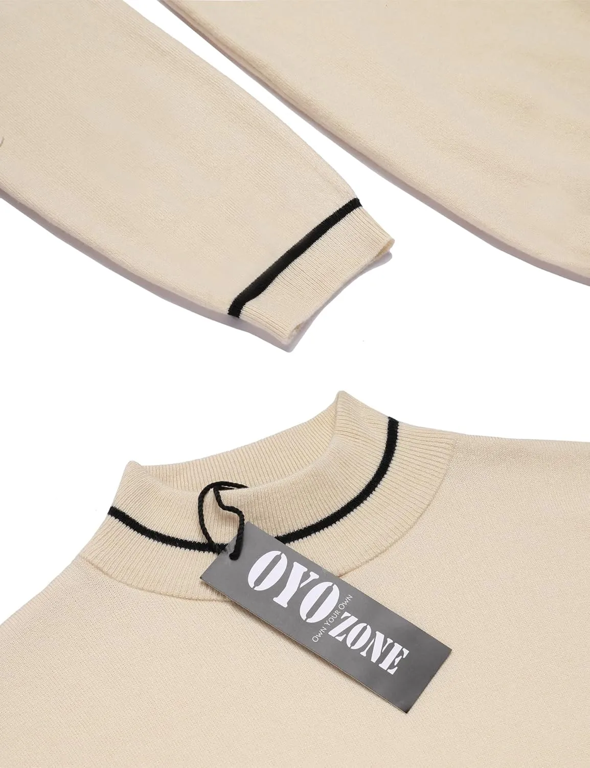 Men's Slim Fit Mock Turtleneck Pullover Sweater Casual Basic Knitted Thermal Sweaters