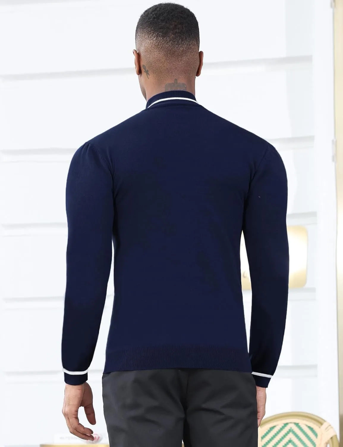 Men's Slim Fit Mock Turtleneck Pullover Sweater Casual Basic Knitted Thermal Sweaters