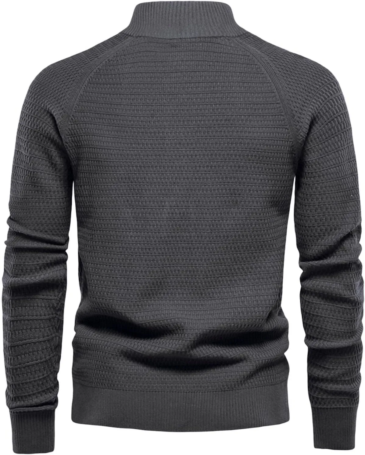 Mens Sweater Cardigan Casual Full Zip Knitted Long Sleeve Sweaters Stand Collar Men's Jacket Retro Workout Outfits
