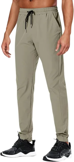 Men's Sweatpants Drawstring Joggers with Pockets Lightweight Hiking Pants Athletic Trouser Workout Pants for Men