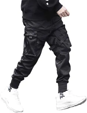 MFCT Men's Matte Black Techwear Urban Cargo Joggers