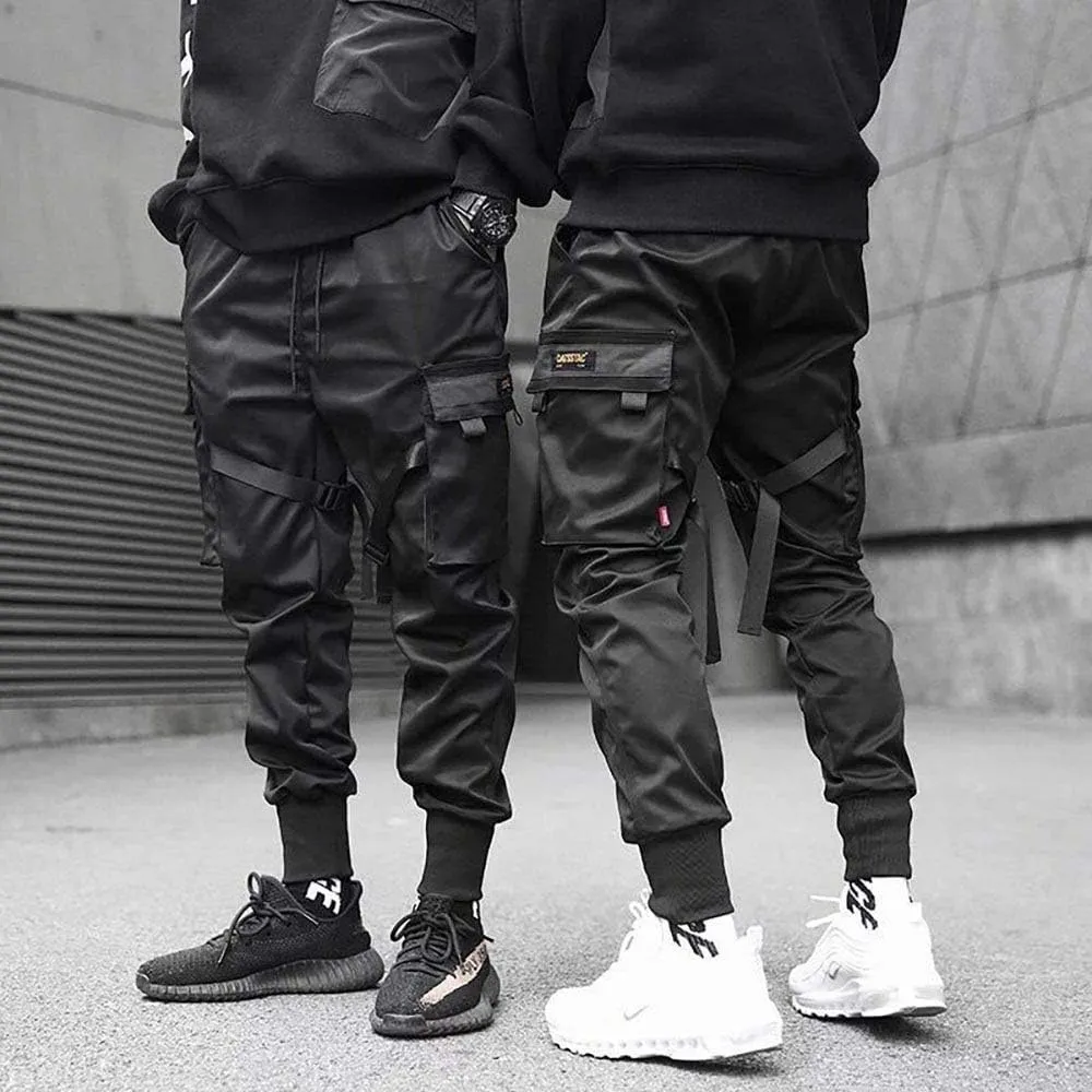 MFCT Men's Matte Black Techwear Urban Cargo Joggers