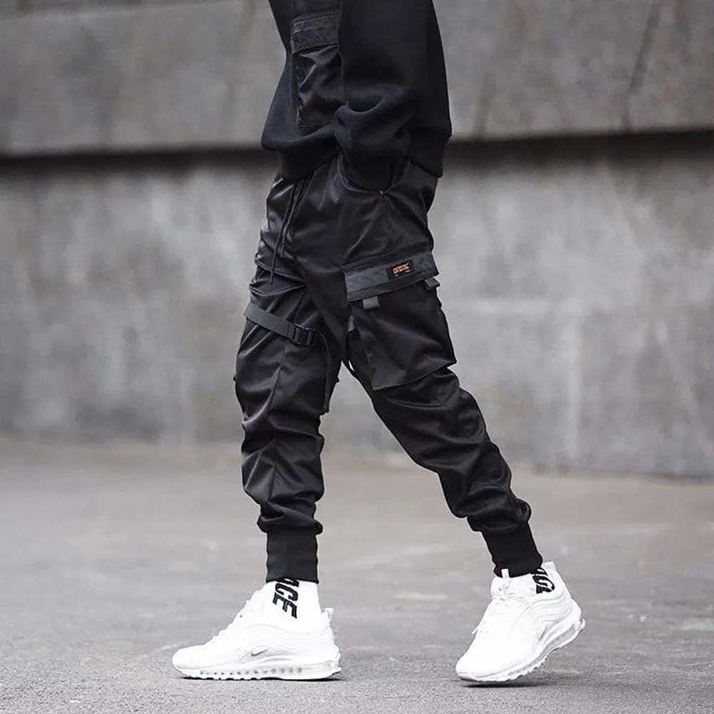 MFCT Men's Matte Black Techwear Urban Cargo Joggers