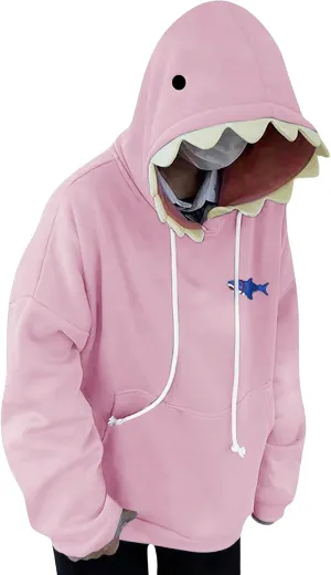 Mmoneyake Shark Hoodie Women Men Cute Cartoon Animal Pullover Sweatshirts Causal Long Sleeve Hooded Sweatshirts with Pockets