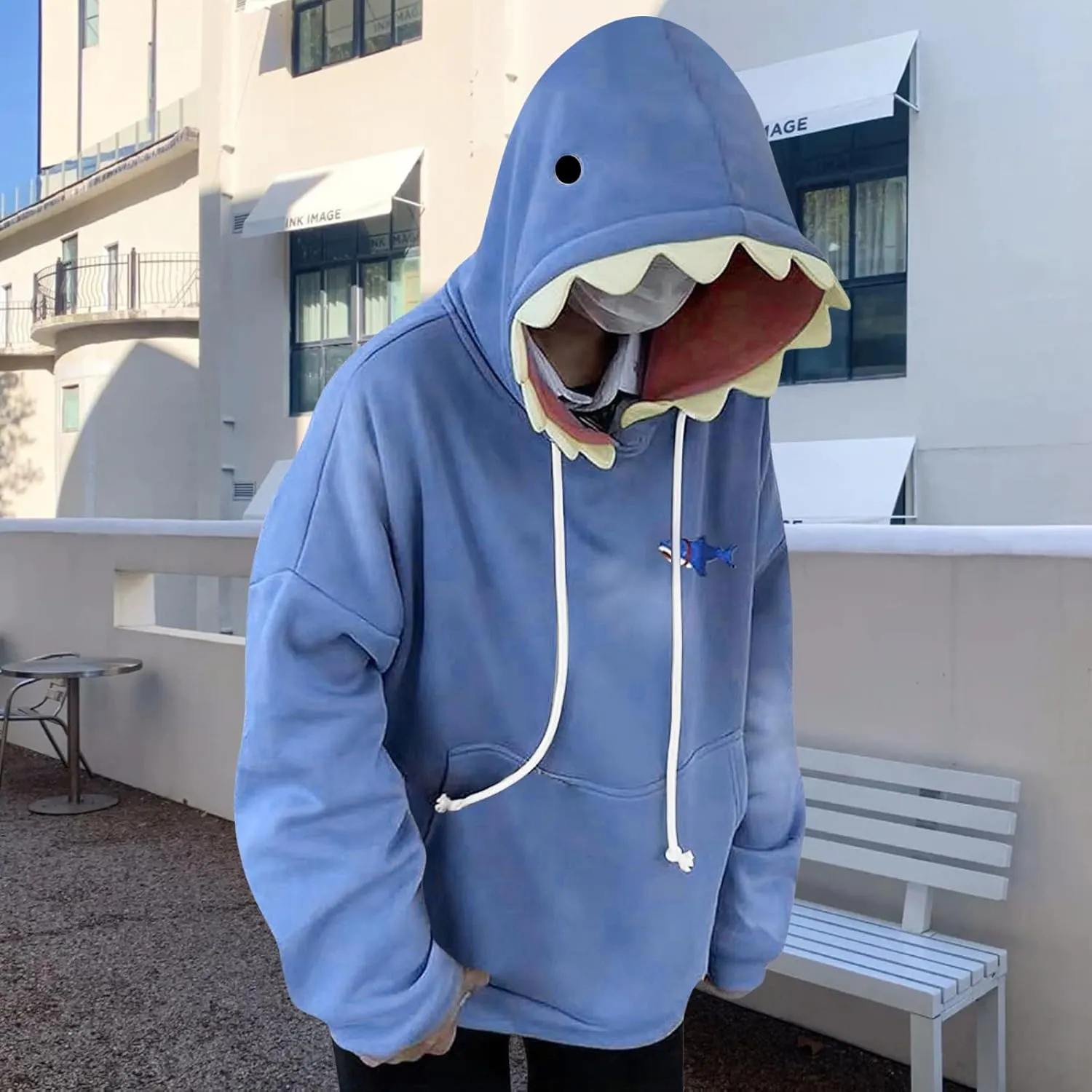 Mmoneyake Shark Hoodie Women Men Cute Cartoon Animal Pullover Sweatshirts Causal Long Sleeve Hooded Sweatshirts with Pockets