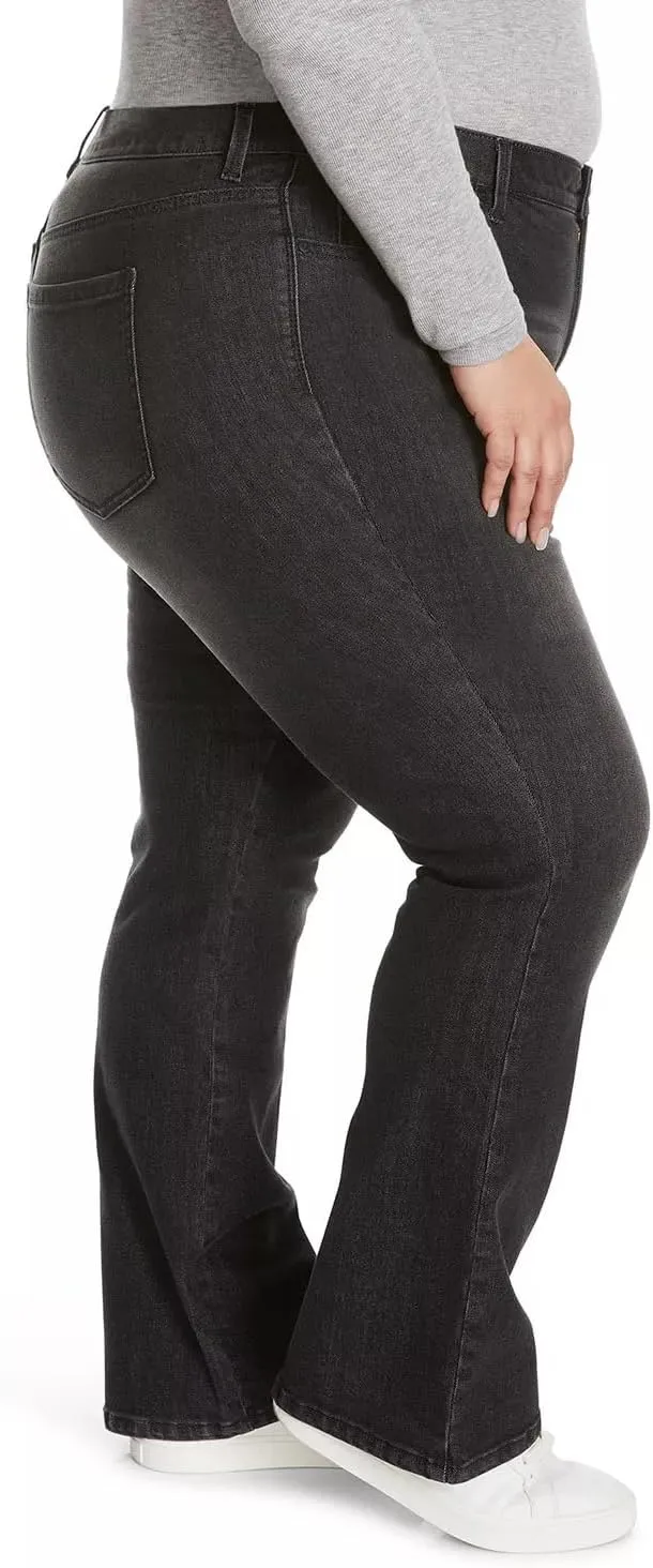 Nine West Women's Plus Size Bootcut Jeans for Women, High-Rise Trendy Stretch Denim Pants