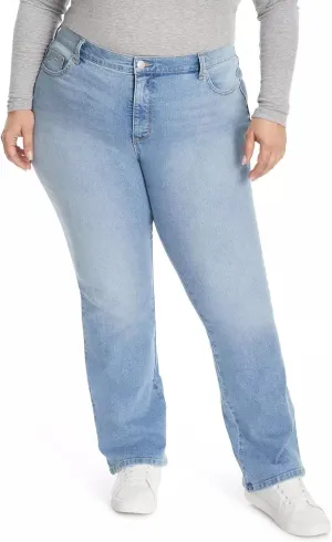 Nine West Women's Plus Size Bootcut Jeans for Women, High-Rise Trendy Stretch Denim Pants