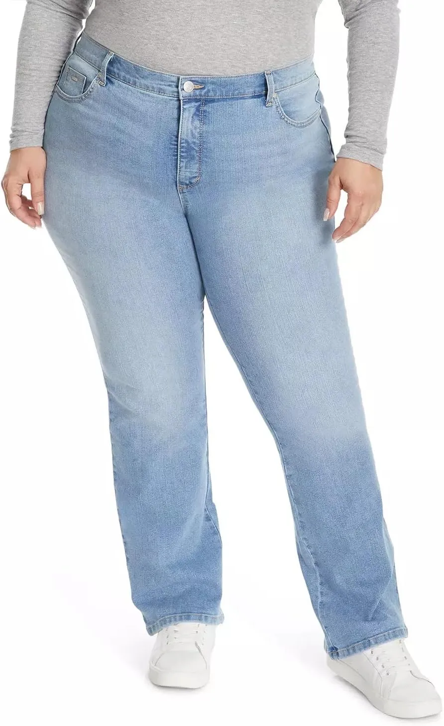 Nine West Women's Plus Size Bootcut Jeans for Women, High-Rise Trendy Stretch Denim Pants
