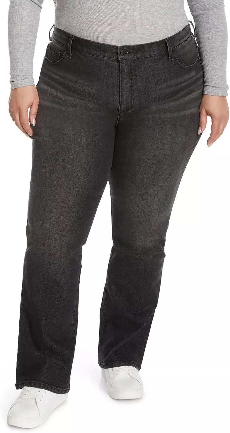 Nine West Women's Plus Size Bootcut Jeans for Women, High-Rise Trendy Stretch Denim Pants