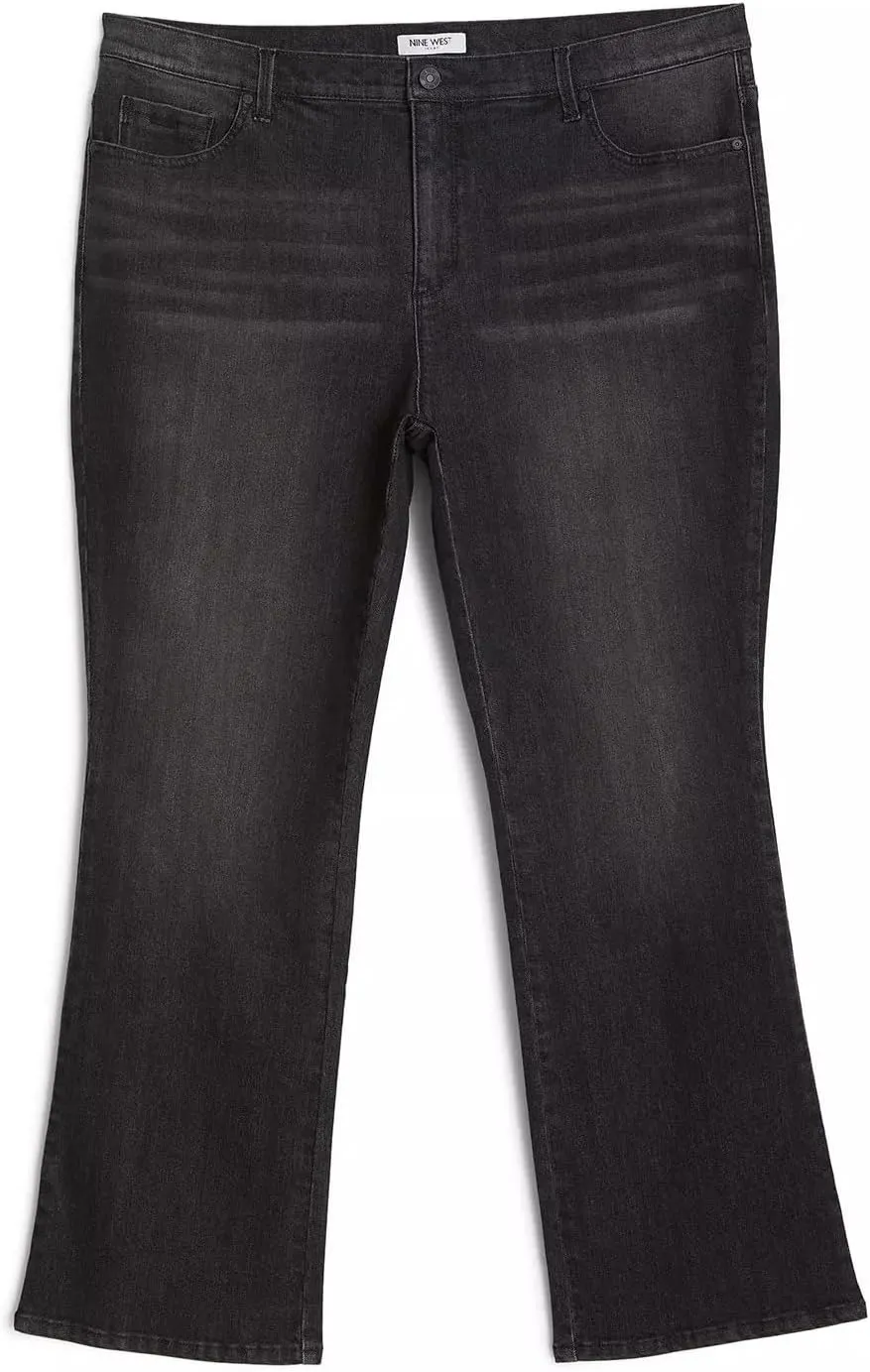 Nine West Women's Plus Size Bootcut Jeans for Women, High-Rise Trendy Stretch Denim Pants