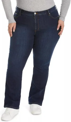 Nine West Women's Plus Size Bootcut Jeans for Women, High-Rise Trendy Stretch Denim Pants